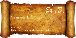 Szenes Dávid névjegykártya