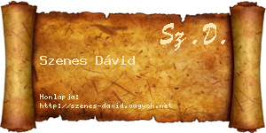 Szenes Dávid névjegykártya