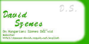 david szenes business card